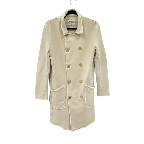 Frank & Eileen Belfast Trench Coat Vintage White Triple Fleece Size XS  Made USA - Picture 2 of 11